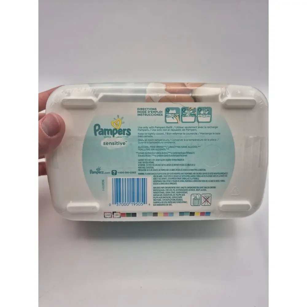 Pampers Sensitive Baby Wipes 64 Count Pop Up Container Refillable New SEALED